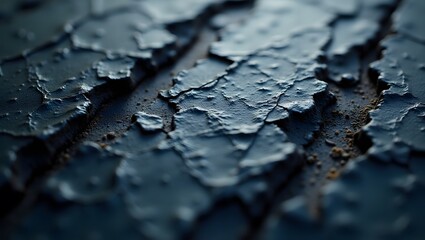 Close up of weathered blue grey textured surface with organic patterns