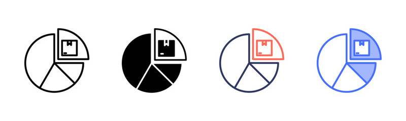 Segmentation icon set multiple style collection