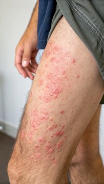 Skin Condition with Red Rash on Human Leg
