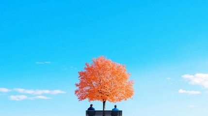 Mentor providing guidance to a mentee under an orange tree in a park on a bright day, mentorship concept