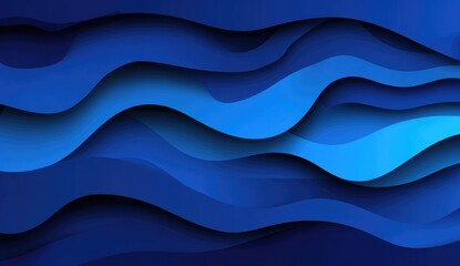 Abstract, layered, blue waves in deep space