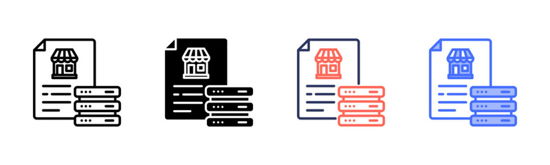 Market Data icon set multiple style collection