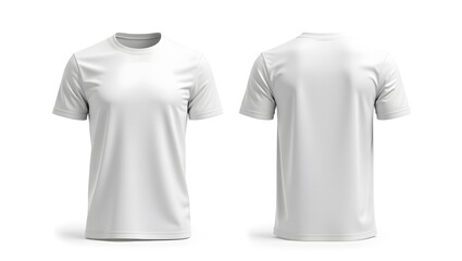 Blank white t shirts front and back view mockup