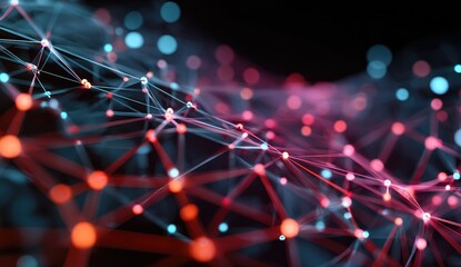 Abstract network of glowing points and lines (20)