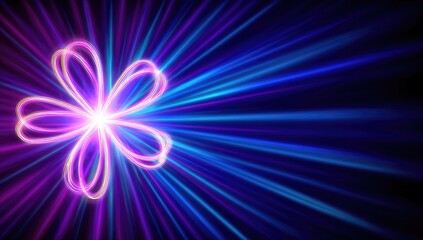 Neon flower bursts with vibrant rays