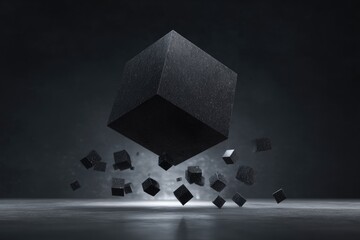 Dark cube with smaller cubes