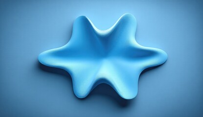 Abstract, light-blue, star-shaped form