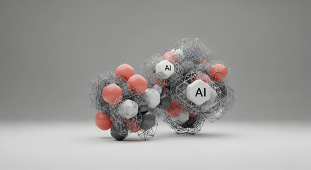 Aluminum crystal molecular compound structure with geometric design
