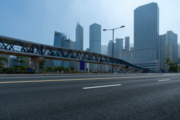 Hong Kong Cityscape with Pedestrian Bridge