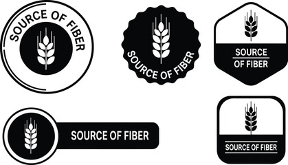 Promote healthy eating with these versatile "Source of Fiber" badges