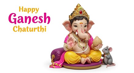 illustration of Lord Ganpati for Ganesh Chaturthi festival of India, Ganesh chaturthi for greeting,card, poster background.