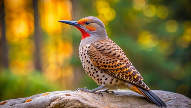 A beautiful variety of wild birds, from the red-billed hornbill to the red-headed woodpecker and red-winged blackbird, show off their vibrant feathers and beaks in nature