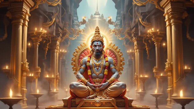Majestic Digital Depiction of Lord Shani, Hindu Deity