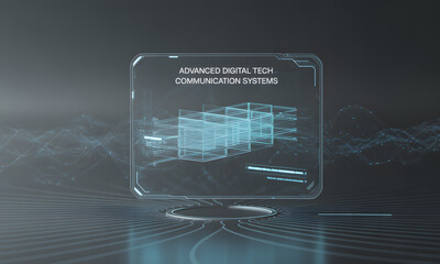 Holographic Interface Displaying Advanced Digital Tech Communication Systems