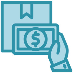 Cash Payment blue color, mini illustration icon. use for modern concept, print, UI, UX kit, web and app development. Vector related to commerce, retail, marketing and shopping.