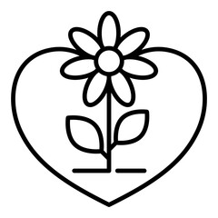Blooming flower inside a heart icon, symbolizing inner growth, healing, and emotional development. Represents self-care, compassion, and personal transformation.
