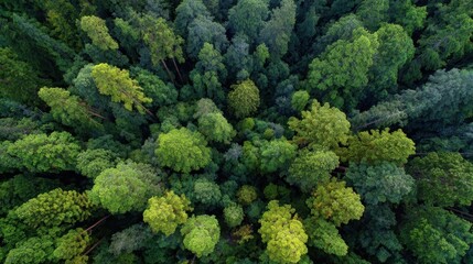 Aerial View of a Lush Green Forest Canopy