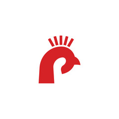 P rooster cook logo design