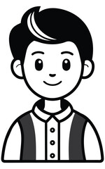 Friendly cartoon boy avatar.