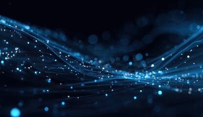 Abstract digital wave design with glowing particles