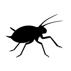 Lice silhouette victor style whit white background 