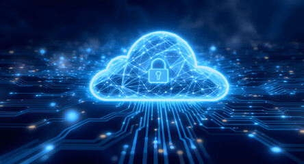 Secure Cloud Computing Network Technology Concept for Data Protection and Digital Security