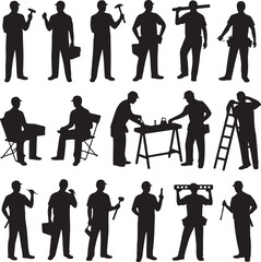 American Worker Silhouette Illustration

Hardworking Laborer Silhouette Vector

Construction Worker with Tools Silhouette

Strong American Worker Outline Art

Industrial Worker Silhouette Design

