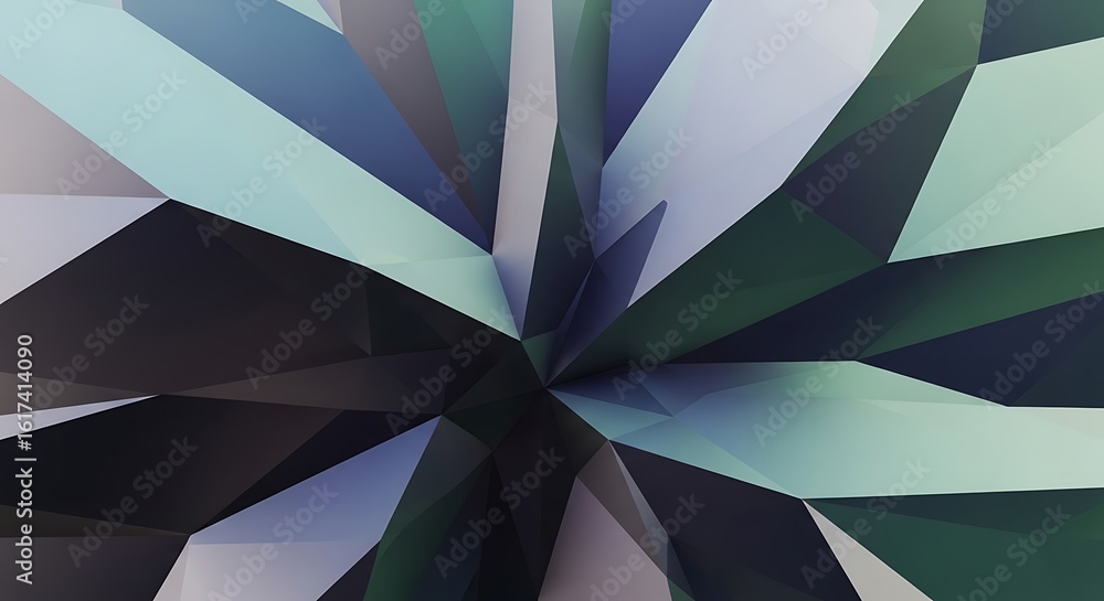 Aufkleber abstract polygonal pattern with shades of blue green and gray creating a geometric design element