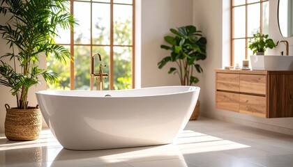 Sparkling Clean Bathtub with Shiny Gleaming Surface in Close-Up View, Ideal for Bathroom Hygiene and Sanitation Themes