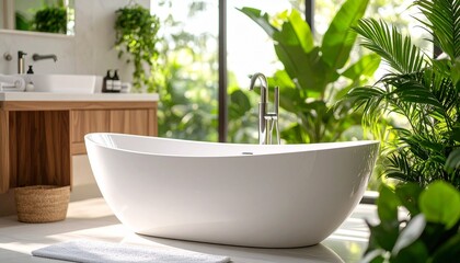 Freshly Cleaned Bathtub Surface Shining in a Modern Bathroom Close-Up, Highlighting Sparkle and Hygiene for Wellness Concepts