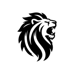 Obraz premium logo of a roaring lion with a mane