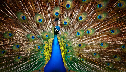 Obraz premium Male peacock spreading its wings