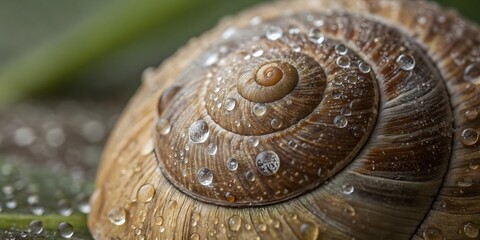 Detailed View of Snail Shell Surface