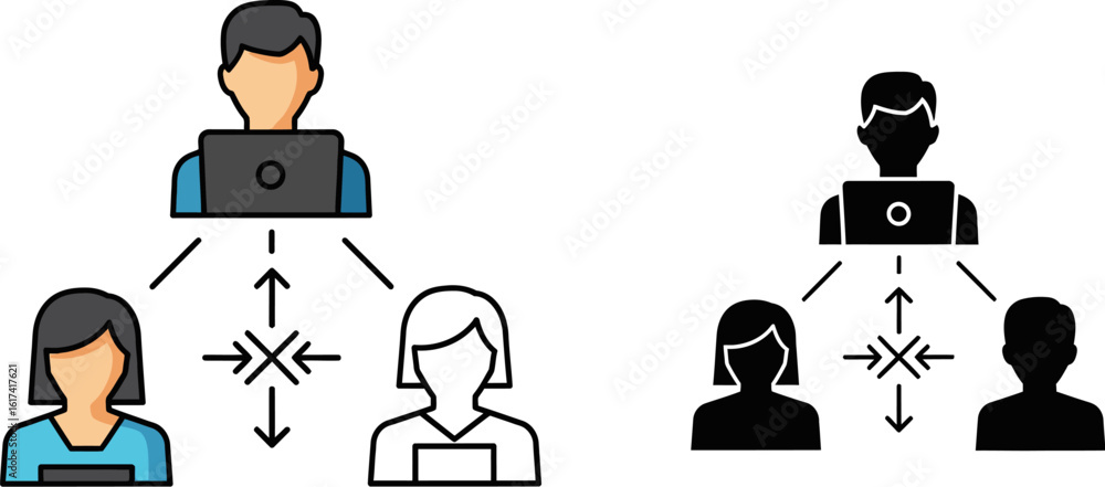 Aufkleber understanding team structure and collaboration in business management organization chart