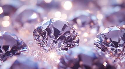 Exquisite diamonds, radiating with brilliance and captivating facets, sparkle with light