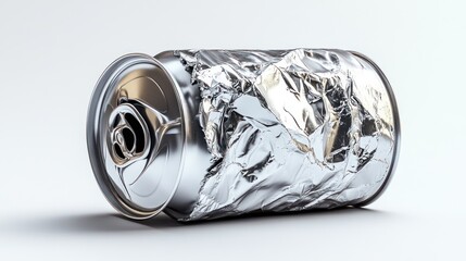 Crushed aluminum beverage can illustrating environmental responsibility