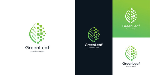 Leaf  design logo inspiration with ecology nature element, symbol, icon, web 
