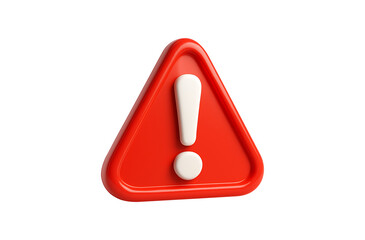 red warning sign,
Glossy 3D Red Warning Triangle with White Exclamation
