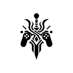 Minimal tribal dagger merged with a joystick