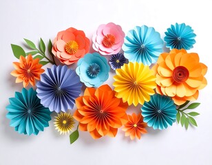 Colorful paper flower arrangement