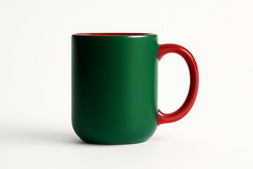 Green and Red Mug Silhouette Against White Background