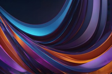 Futuristic Abstract Waves – Vibrant Fluid Motion in Blue, Purple & Orange