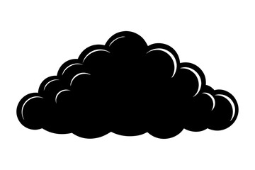 Vector art of silhouette of black cloud icon