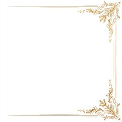 Obraz premium Gold ornate frame on white background