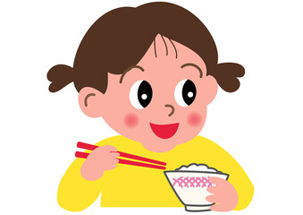 食事をする女の子
