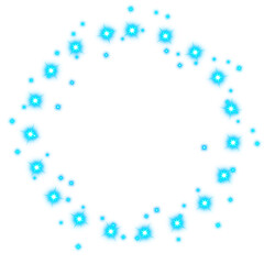 Glowing Blue Star Ring Frame on Transparent Background


