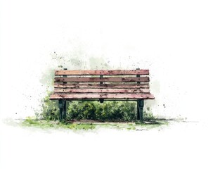 Obraz premium Watercolor park bench (1)