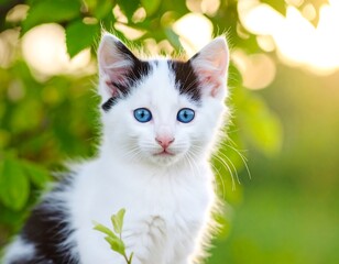 Obraz premium Cute kitten in garden