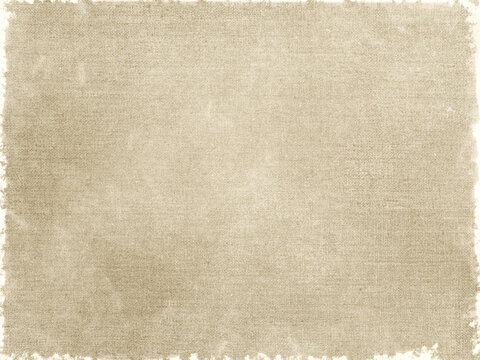 A distressed canvas texture with worn edges and subtle brush grain effect, framed by rough bleached border.