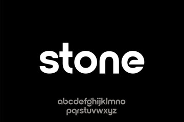 Modern Sans Serif Font, Lowercase Letters Illustration